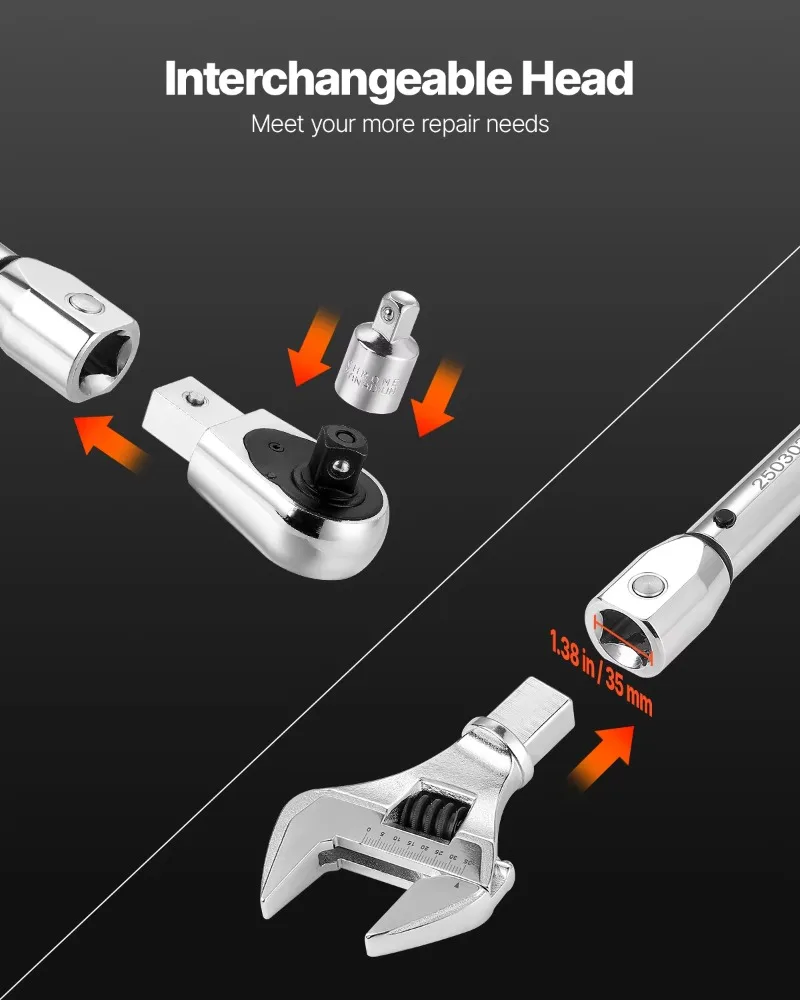 【Best Choice】 Adjustable Click Torque Wrench 1/2 Inch Drive 20-160lbf-ft Dual-direction and Dual Range Scales with Adapter
【Best Choice】 Adjustable Click Torque Wrench 1/2 Inch Drive 20-160lbf-ft Dual-direction and Dual Range Scales with Adapter