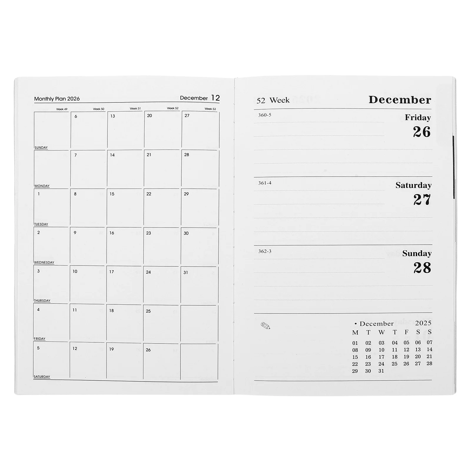 English Planner Calendar Book Business Notebook with Weekly Journal Schedules Student
English Planner Calendar Book Business Notebook with Weekly Journal Schedules Student