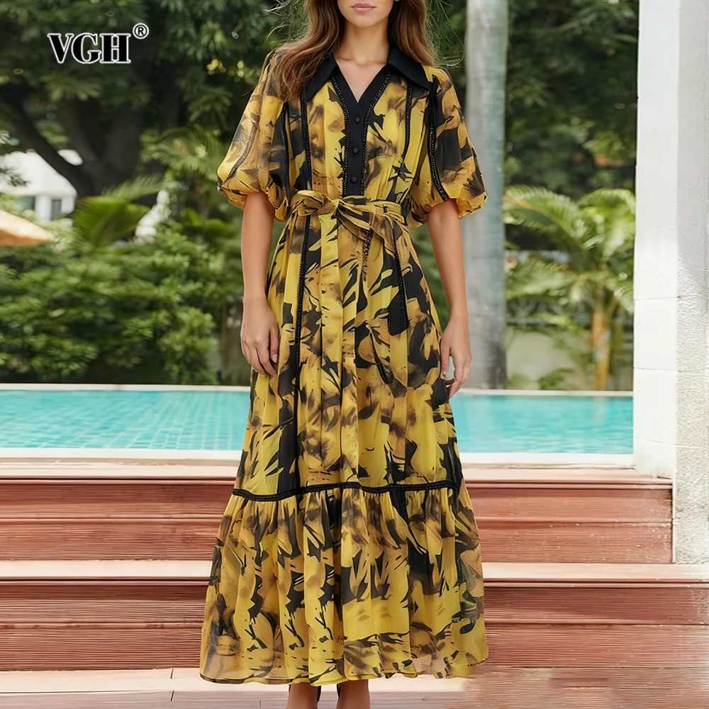 VGH Повседневное шифоновое платье с принтом для отпуска для женщин, длинные платья с лацканами и половиной рукавом, высокой талией, со складками на шнуровке, женские новые
VGH Повседневное шифоновое платье с принтом для отпуска для женщин, длинные платья с лацканами и половиной рукавом, высокой талией, со складками на шнуровке, женские новые