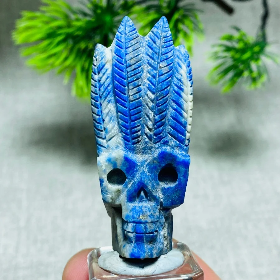 Natural Lapis Lazuli Feather Skull Hand Carved Crystal Sculpture Quartz Stone Statue Witchcraft Home Decor Spiritual Healing
Natural Lapis Lazuli Feather Skull Hand Carved Crystal Sculpture Quartz Stone Statue Witchcraft Home Decor Spiritual Healing
