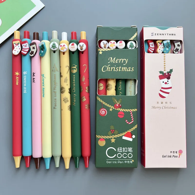 Набор рождественских гелевых ручек Zennyth, 4 шт., милая эстетичная ручка прессового типа в японском стиле, быстрогладкая и без чернил для учебы, подарка
Набор рождественских гелевых ручек Zennyth, 4 шт., милая эстетичная ручка прессового типа в японском стиле, быстрогладкая и без чернил для учебы, подарка