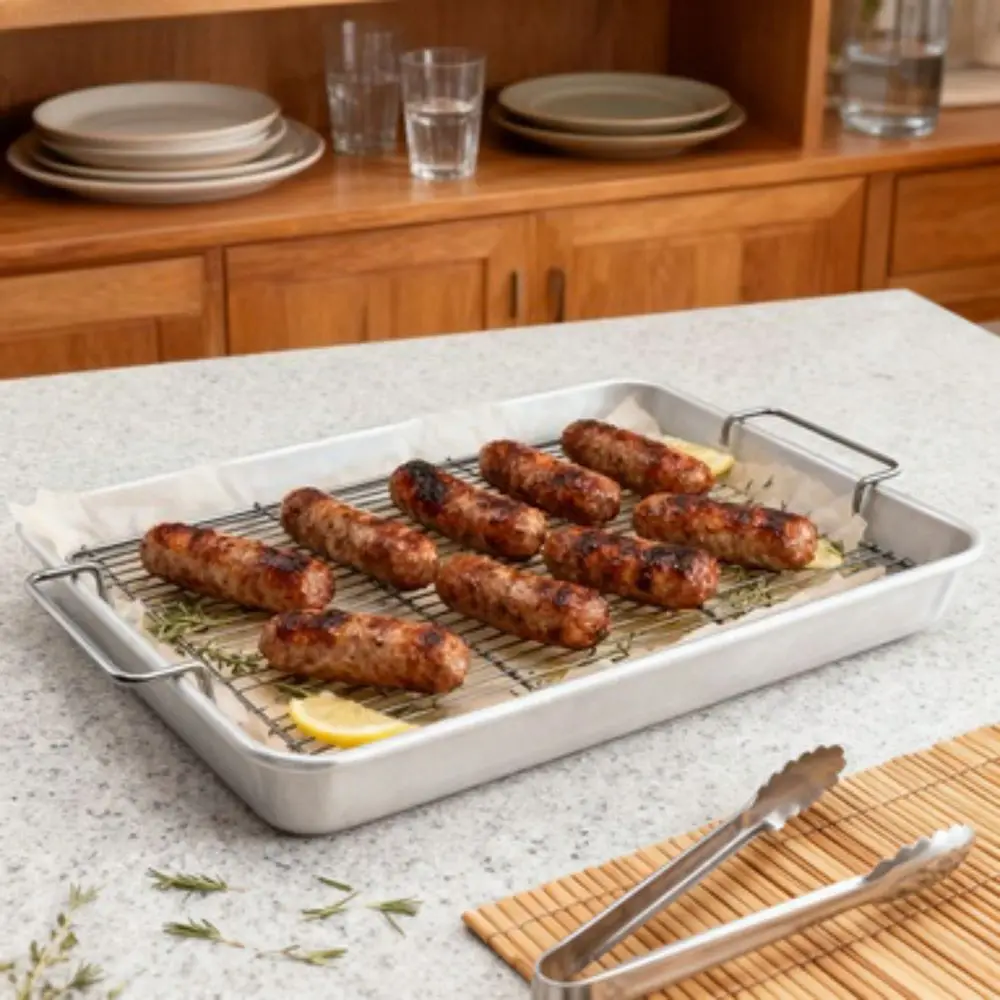 20 X 13 Aluminum Roasting Baking Pan With Nonstick Crisping Rack
20 X 13 Aluminum Roasting Baking Pan With Nonstick Crisping Rack