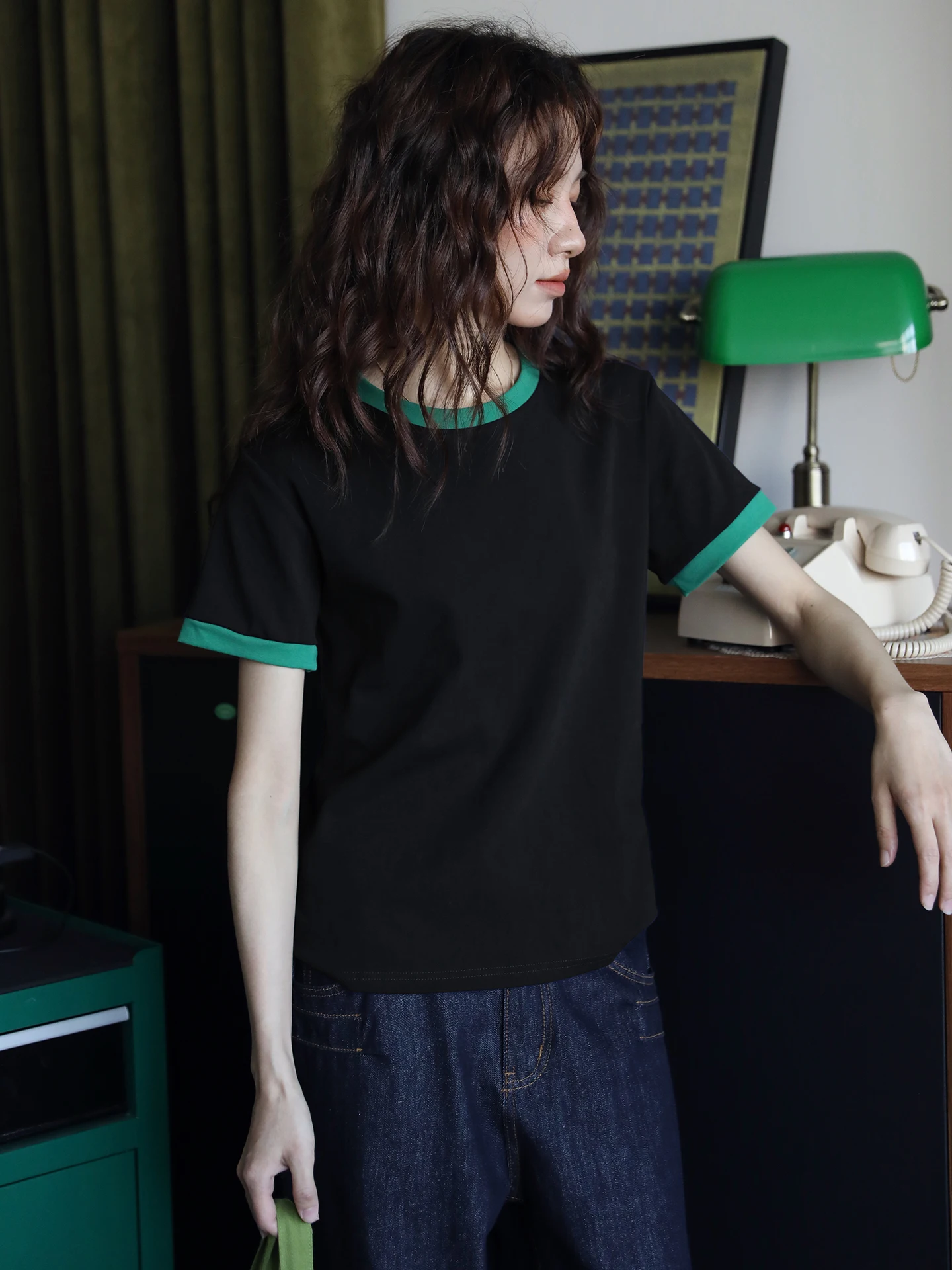 Retro Style Color Block Short Sleeve Cotton T-Shirt Women's Loose round Neck Casual Pullover Summer Top Comfortable Breathable
Retro Style Color Block Short Sleeve Cotton T-Shirt Women's Loose round Neck Casual Pullover Summer Top Comfortable Breathable