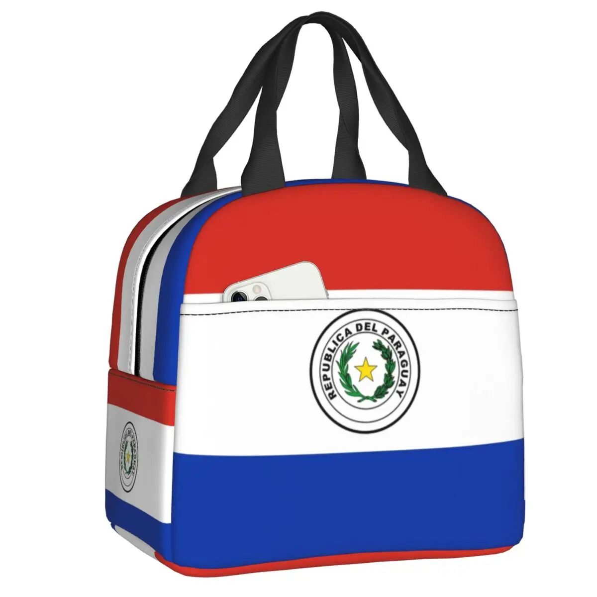 Custom Paraguay Flag Portable Lunch Boxes for Women Waterproof Cooler Thermal Food Insulated Lunch Bag School Children Student
Custom Paraguay Flag Portable Lunch Boxes for Women Waterproof Cooler Thermal Food Insulated Lunch Bag School Children Student