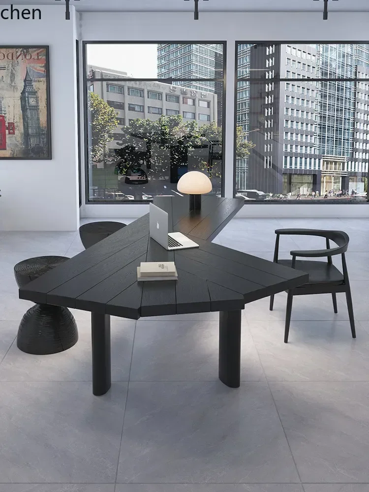 d2 Office Black Solid Wood Desk Creative Irregular Large Board Computer Desk Workstation
d2 Office Black Solid Wood Desk Creative Irregular Large Board Computer Desk Workstation