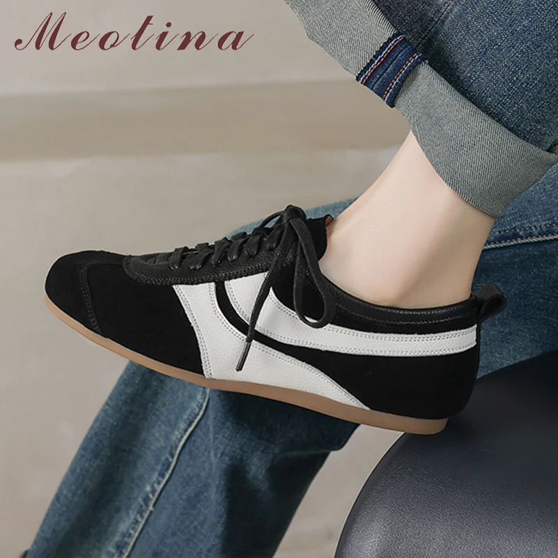 Meotina Women Genuine Leather Flats Round Toe Lace-up Cow Suede Concise Ladies Fashion Casual Shoes Spring Autumn Black Brown 43
Meotina Women Genuine Leather Flats Round Toe Lace-up Cow Suede Concise Ladies Fashion Casual Shoes Spring Autumn Black Brown 43