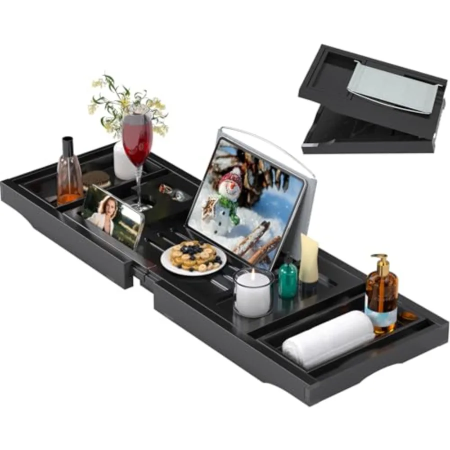 Bathtub Caddy Tray for Tub Bath Table Trays Bamboo Shelf with Book and Wine Glass Holder Bathroom Accessories Suitable for Luxu
Bathtub Caddy Tray for Tub Bath Table Trays Bamboo Shelf with Book and Wine Glass Holder Bathroom Accessories Suitable for Luxu