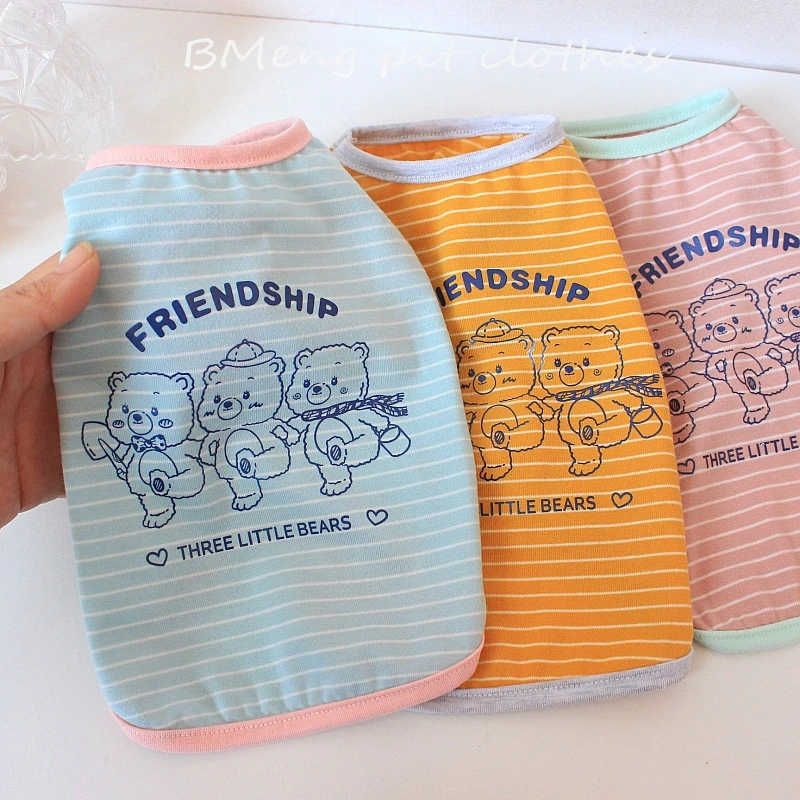 Three Bears Pet Clothes for Small Dogs Cartoon New Designer Luxury Dog T Shirt Unisex Summer Breathable Puppy Vest Cat Clothing
Three Bears Pet Clothes for Small Dogs Cartoon New Designer Luxury Dog T Shirt Unisex Summer Breathable Puppy Vest Cat Clothing