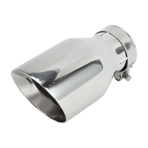 Stainless Steel Angled Exhaust Tip With Rear Clamp, 63mm Inner Diameter, 2.5 Inch Inlet, 4.1 Inch Outlet, 7.1 Inch Long
Stainless Steel Angled Exhaust Tip With Rear Clamp, 63mm Inner Diameter, 2.5 Inch Inlet, 4.1 Inch Outlet, 7.1 Inch Long