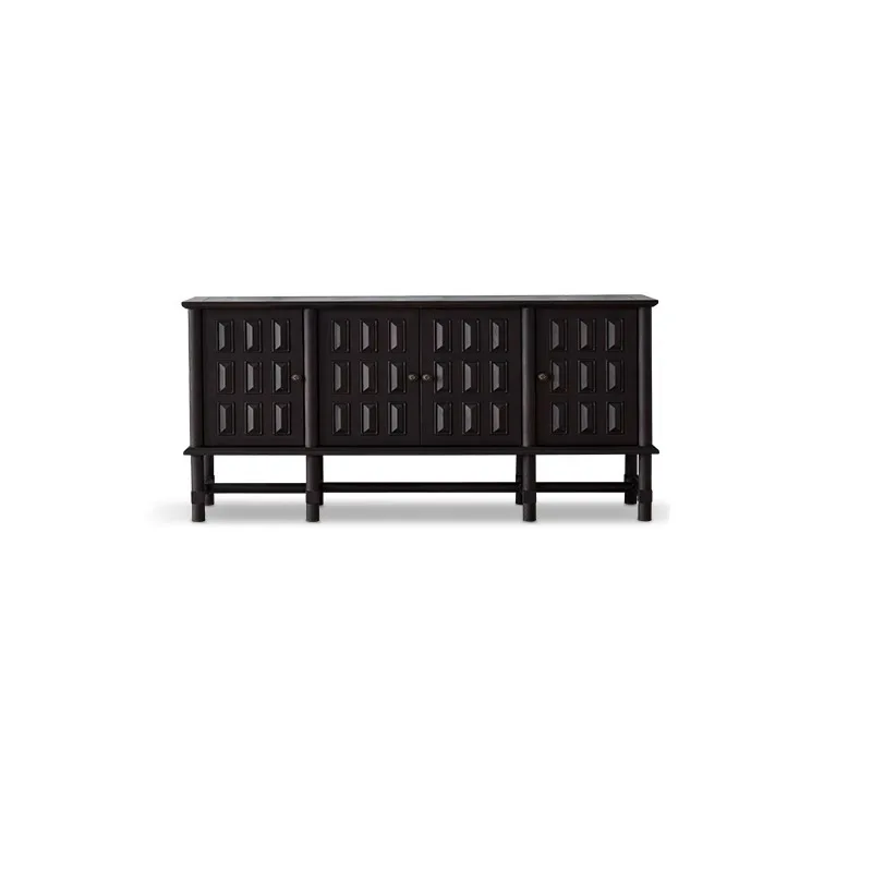 Khaki side cabinet, retro black, living room side cabinet, entrance solid wood, against the wall
Khaki side cabinet, retro black, living room side cabinet, entrance solid wood, against the wall