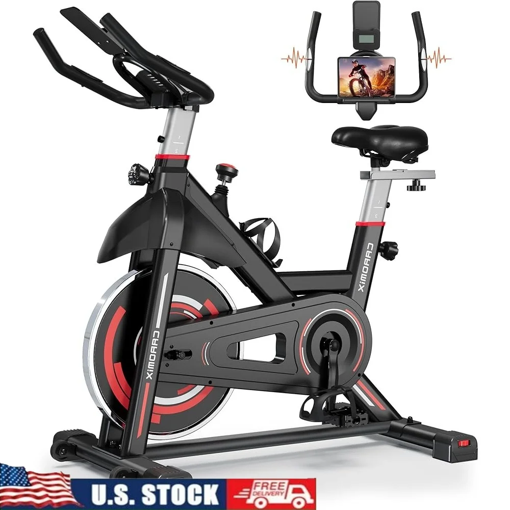 Indoor Stationary Exercise Bike with Adjustable Resistance LCD Monitor Comfortable Seat Cushion Pulse Sensor and iPad Mount
Indoor Stationary Exercise Bike with Adjustable Resistance LCD Monitor Comfortable Seat Cushion Pulse Sensor and iPad Mount