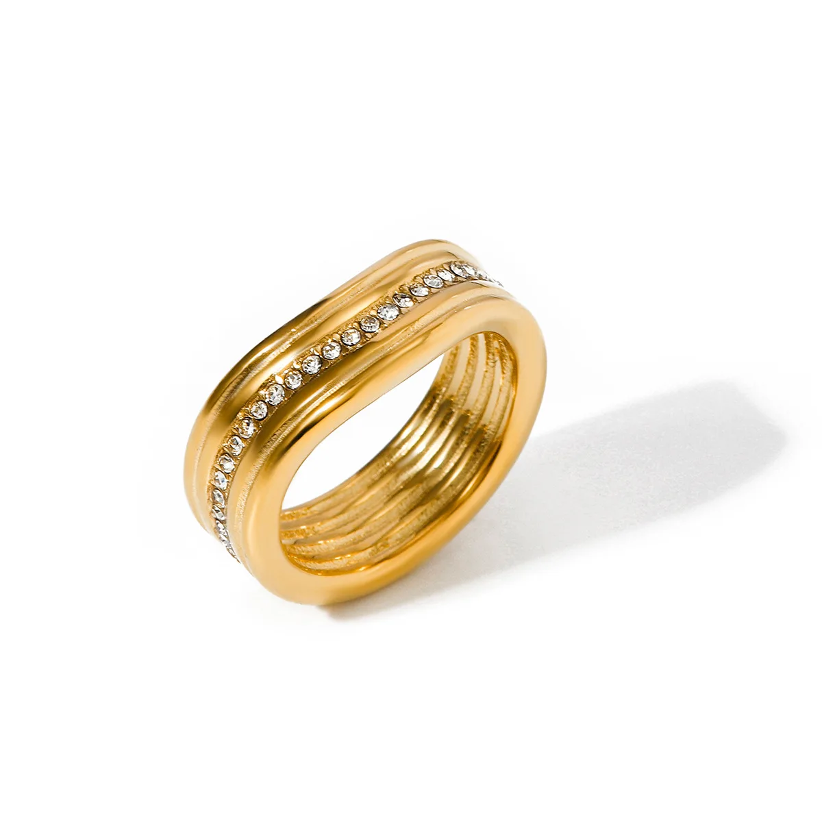Stainless Steel PVD 18K Gold Plated Tarnish Crystal Rings For Woman Jewelry Wholesale Summer Trendy
Stainless Steel PVD 18K Gold Plated Tarnish Crystal Rings For Woman Jewelry Wholesale Summer Trendy