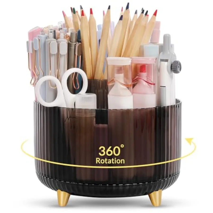 Rotating Pencil Pen Holder, Pen Organizer with 5 Slots - Aesthetic Desk Organizer and Accessories for School, Home, Office Supp
Rotating Pencil Pen Holder, Pen Organizer with 5 Slots - Aesthetic Desk Organizer and Accessories for School, Home, Office Supp