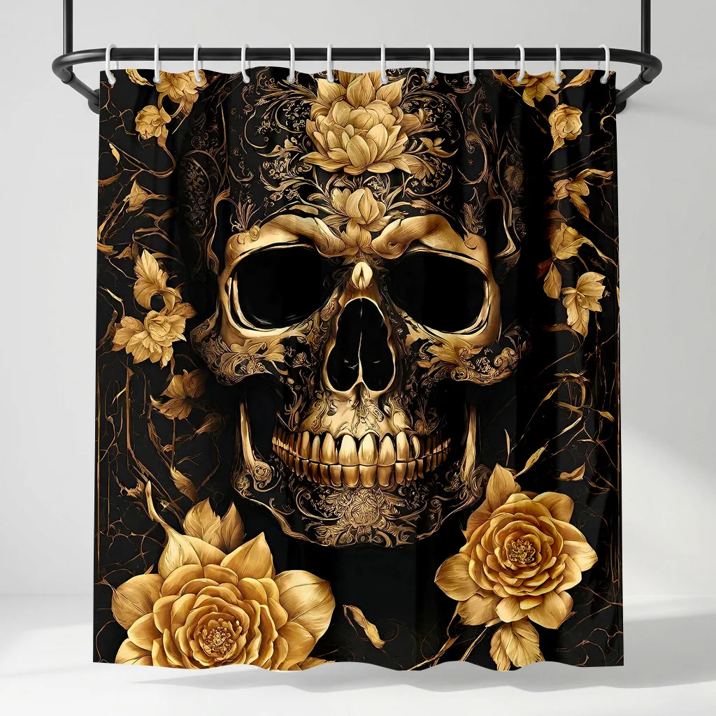 Роскошная золотая занавеска для душа с черепами и розами, черный готический цветочный декор для ванной, тканевая занавеска для ванной в стиле барокко с филигранным узором
Роскошная золотая занавеска для душа с черепами и розами, черный готический цветочный декор для ванной, тканевая занавеска для ванной в стиле барокко с филигранным узором