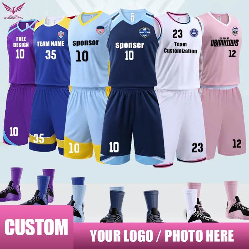 Basketball Jerseys Wholesale Custom Breathable Basketball Uniform customzation team logo kids basketball Jersey Suit print logo
Basketball Jerseys Wholesale Custom Breathable Basketball Uniform customzation team logo kids basketball Jersey Suit print logo