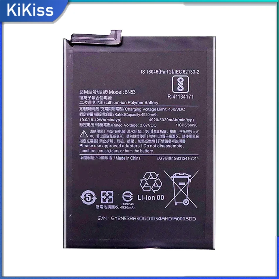 For Xiaomi Redmi note 9 Pro note9 Pro 4920mAh Durable and Efficient Mobile Phone Battery
For Xiaomi Redmi note 9 Pro note9 Pro 4920mAh Durable and Efficient Mobile Phone Battery
