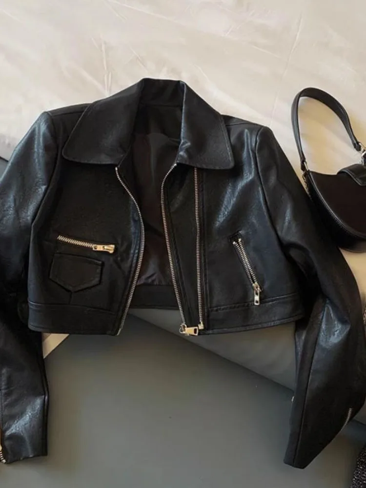 Women Oversized Vintage Loose Pu Faux Leather Short Jacket with Belt Streetwear Female Zipper Retro Moto Biker Coat Outwear
Women Oversized Vintage Loose Pu Faux Leather Short Jacket with Belt Streetwear Female Zipper Retro Moto Biker Coat Outwear