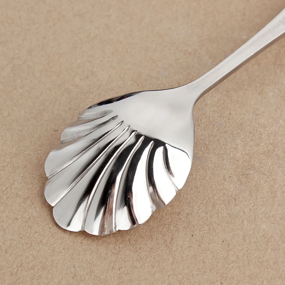Stainless Steel Shell Spoon Extra Thick Handle Polished Finish Dessert Tea Coffee Spoon Kitchen Party Use Silver
Stainless Steel Shell Spoon Extra Thick Handle Polished Finish Dessert Tea Coffee Spoon Kitchen Party Use Silver