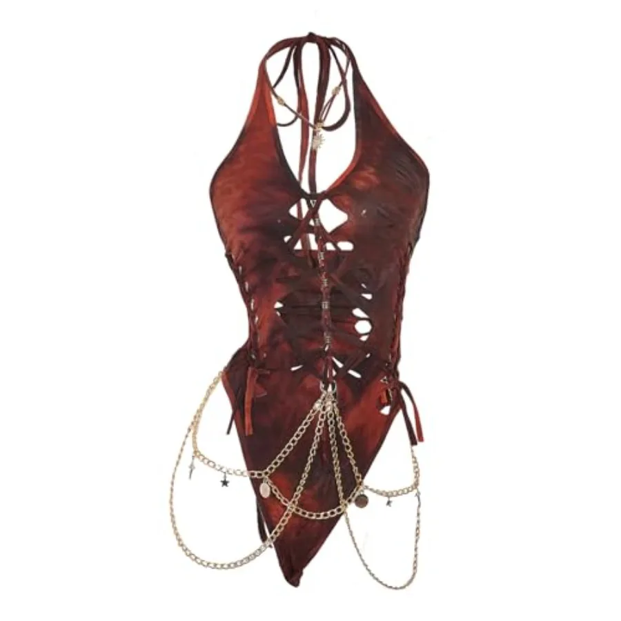 Floerns Women's Gothic Cut Out Lace Up Bodysuit Going Out Halter Neck Rave Body Suits
Floerns Women's Gothic Cut Out Lace Up Bodysuit Going Out Halter Neck Rave Body Suits