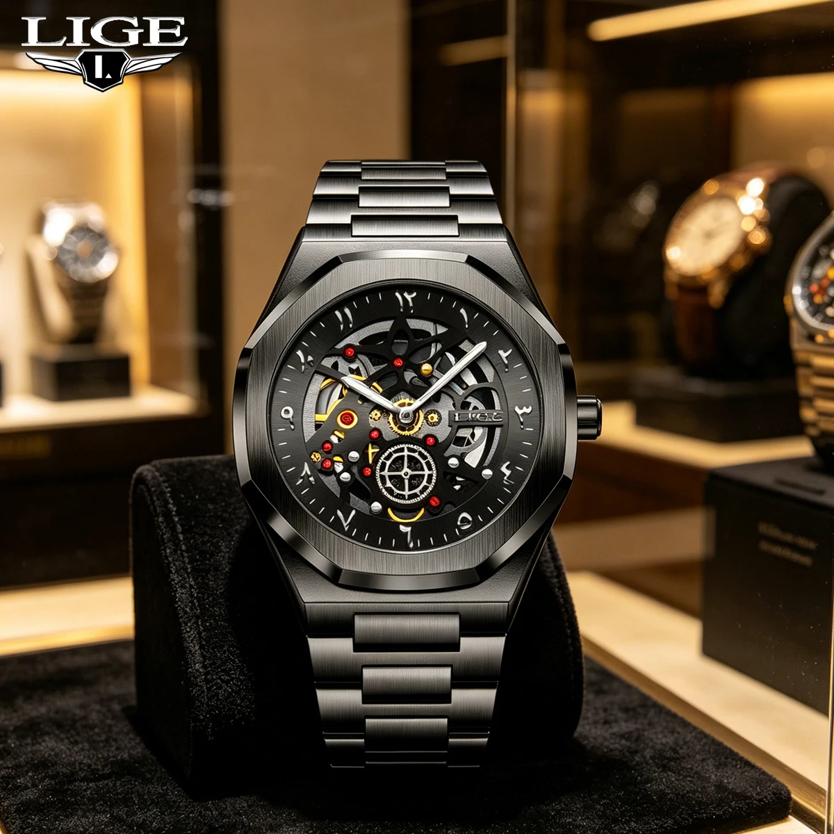 LIGE Fashion Silver Mens Watches Top Brand Luxury Automatic Mechanical Stainless Steel Fashion Business Skeleton Wristwatch Box
LIGE Fashion Silver Mens Watches Top Brand Luxury Automatic Mechanical Stainless Steel Fashion Business Skeleton Wristwatch Box
