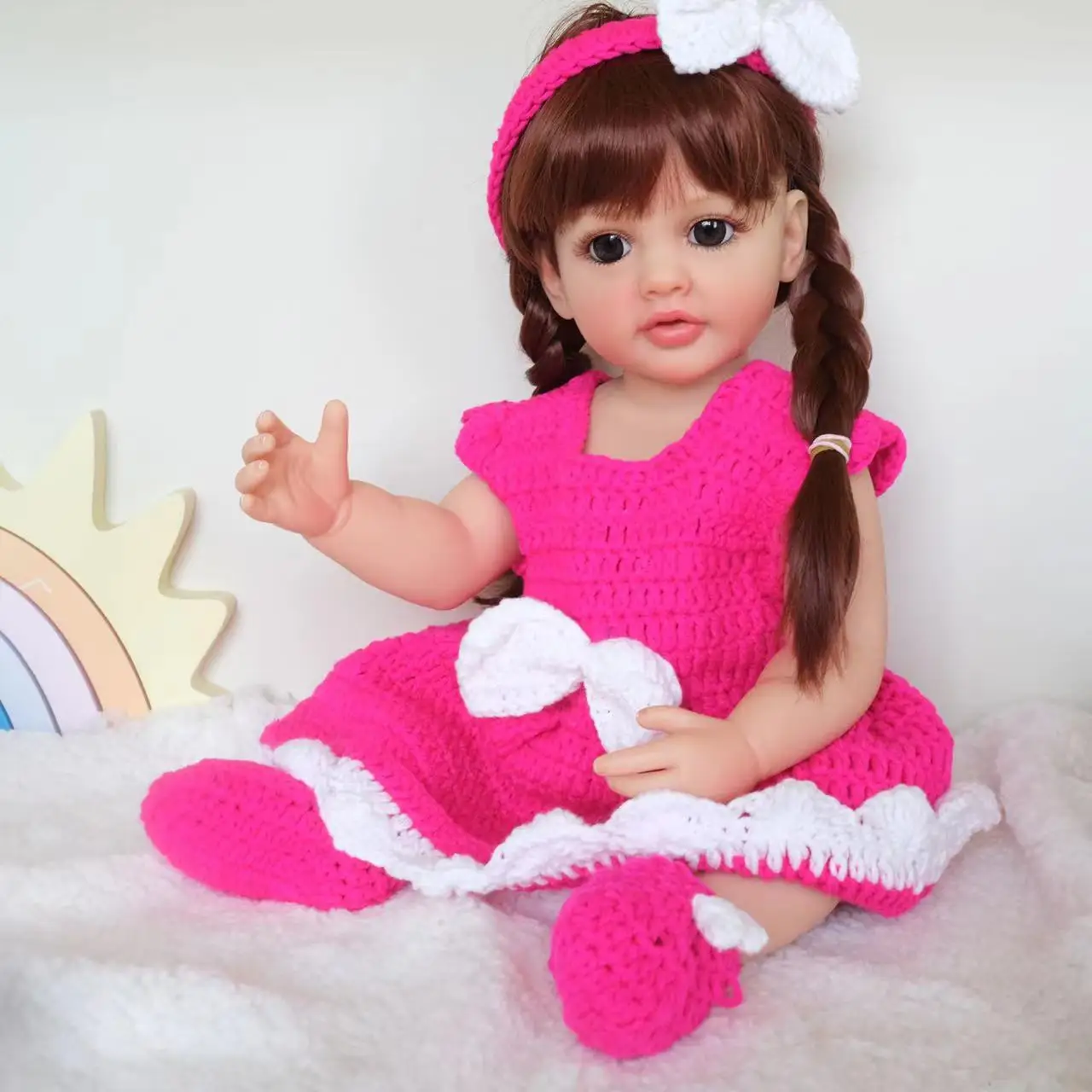 55cm simulation Reborn doll cute Chinese doll with long hair over every family toy creative gift
55cm simulation Reborn doll cute Chinese doll with long hair over every family toy creative gift