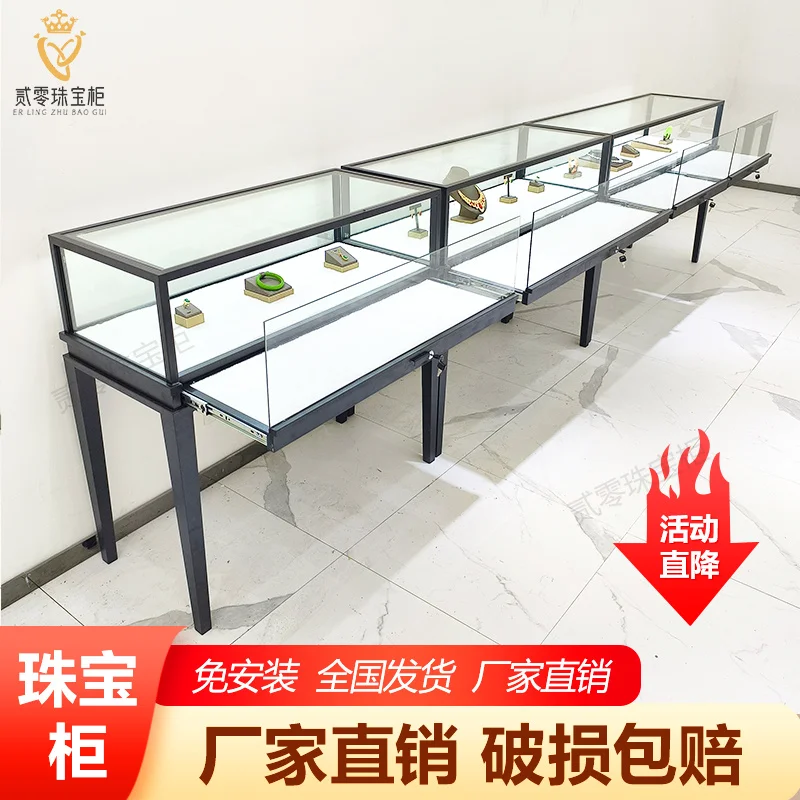Custom. Silver Zero Jewelry Showcase High-Grade Gold Jewelry Jade Glass Showcase Watch Glasses Counter Showcase
Custom. Silver Zero Jewelry Showcase High-Grade Gold Jewelry Jade Glass Showcase Watch Glasses Counter Showcase