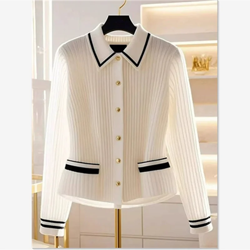 New Elegant Office Lady Knitted Cardigan Women Lapel Long Sleeve Single Breasted Cashmere Sweater Spring Autumn Knitwear Top
New Elegant Office Lady Knitted Cardigan Women Lapel Long Sleeve Single Breasted Cashmere Sweater Spring Autumn Knitwear Top