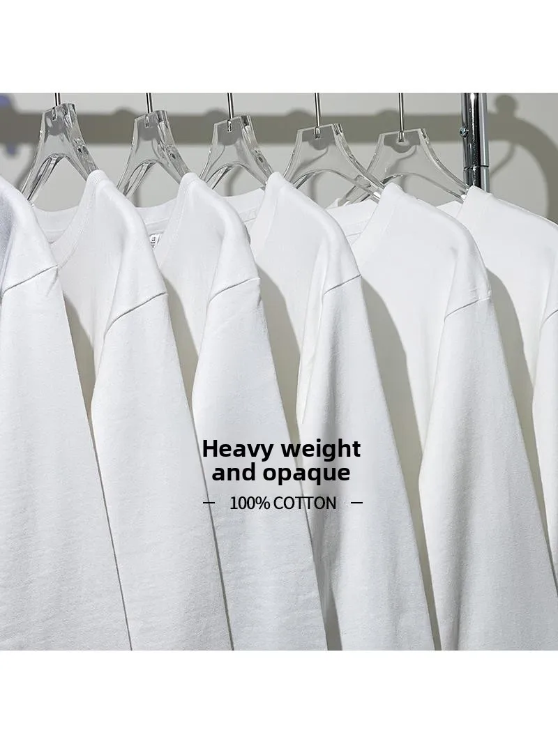 Мужская футболка из чистого хлопка с длинным рукавом, плотная, белая, свободного кроя, базовая, с принтом на плече, повседневная, молодежная
Мужская футболка из чистого хлопка с длинным рукавом, плотная, белая, свободного кроя, базовая, с принтом на плече, повседневная, молодежная