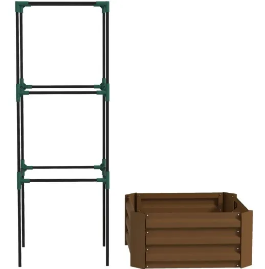 Garden Bed,Raised Garden Bed,Galvanized Planter Box with Cage for Climbing Vines
Garden Bed,Raised Garden Bed,Galvanized Planter Box with Cage for Climbing Vines