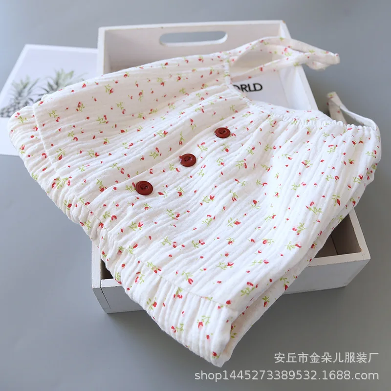 Summer women's nightgown cotton gauze skirt skirt comfortable floral print family pajamas
Summer women's nightgown cotton gauze skirt skirt comfortable floral print family pajamas