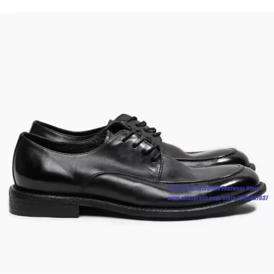 Men's Round Toe Business Casual Shoes Retro Black Leather Lace-Up Shoes British Style Derby Leather Shoes Handcrafted Men's Shoe
Men's Round Toe Business Casual Shoes Retro Black Leather Lace-Up Shoes British Style Derby Leather Shoes Handcrafted Men's Shoe