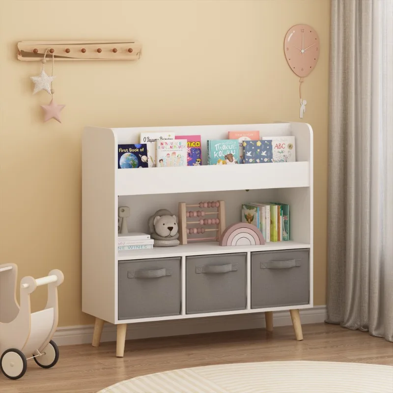 Children's bookshelf toys and book storage rack with fabric box children's room home decoration storage furniture
Children's bookshelf toys and book storage rack with fabric box children's room home decoration storage furniture
