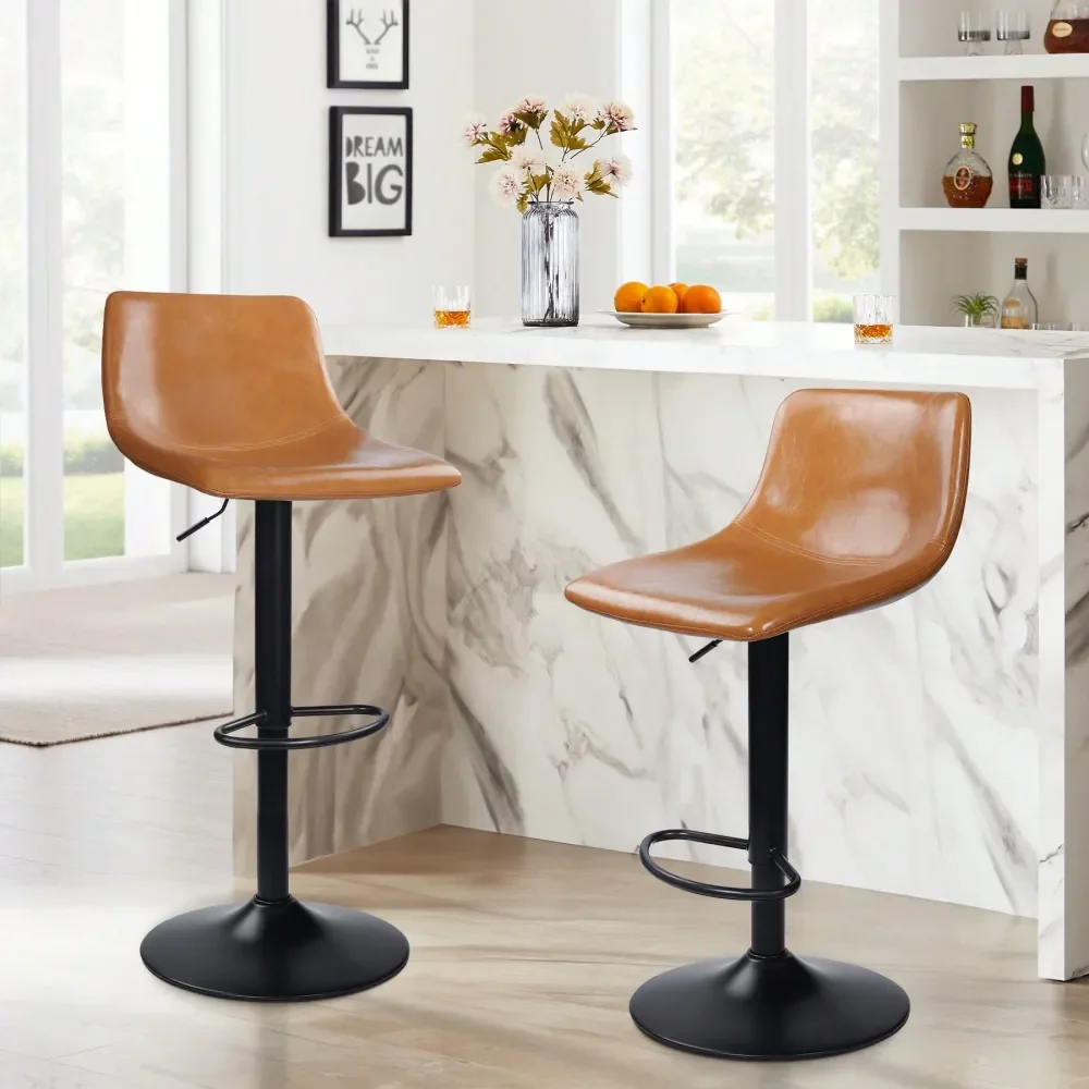 Bar Stools Set Of 2, Adjustable Bar Stools With Back, Modern PU Leather Swivel Height Adjustable Stool Chair For Home Kitchen I
Bar Stools Set Of 2, Adjustable Bar Stools With Back, Modern PU Leather Swivel Height Adjustable Stool Chair For Home Kitchen I