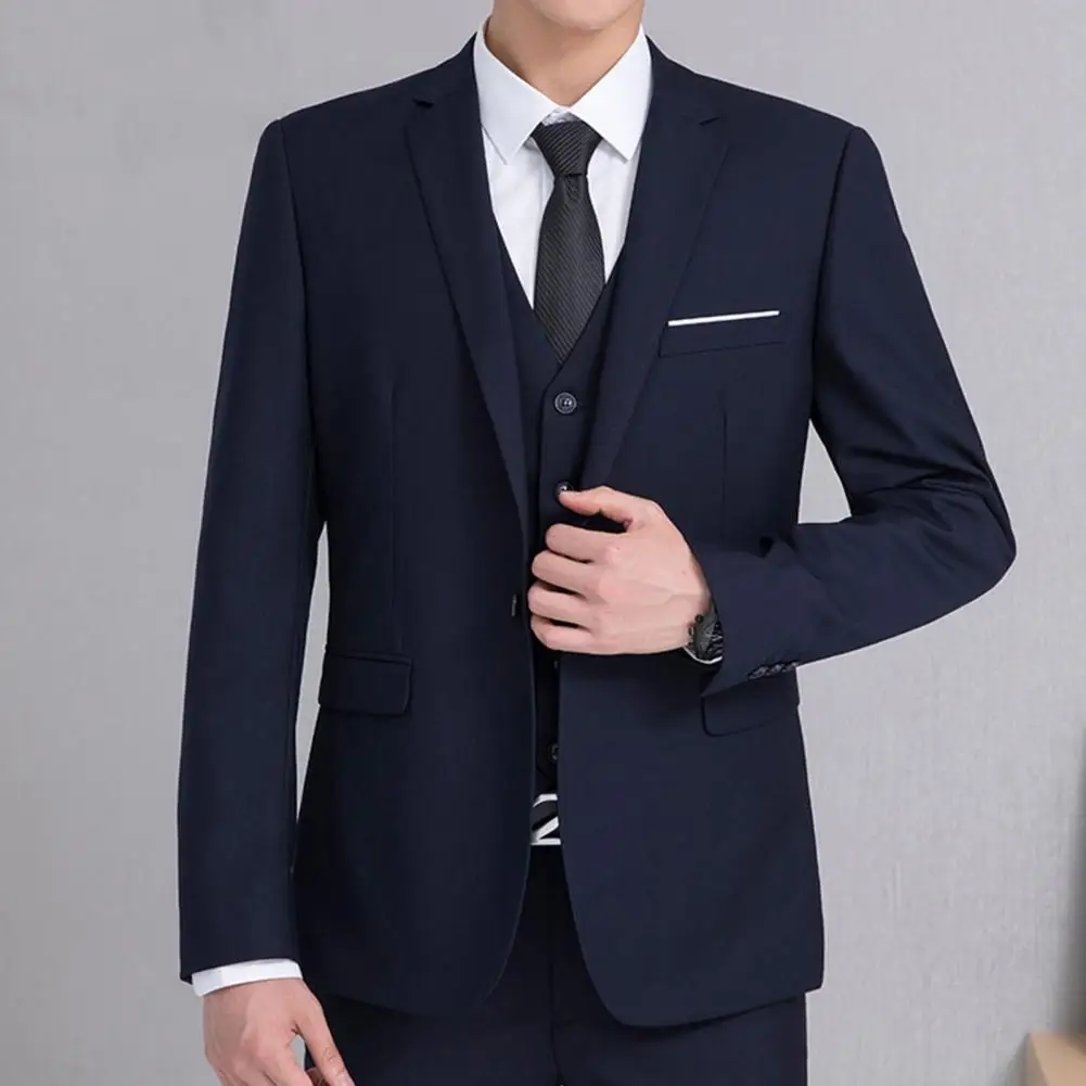 Men Formal Blazer Single Button Lapel Suit Jacket Solid Color Business Blazer Men's Suit 2024
Men Formal Blazer Single Button Lapel Suit Jacket Solid Color Business Blazer Men's Suit 2024
