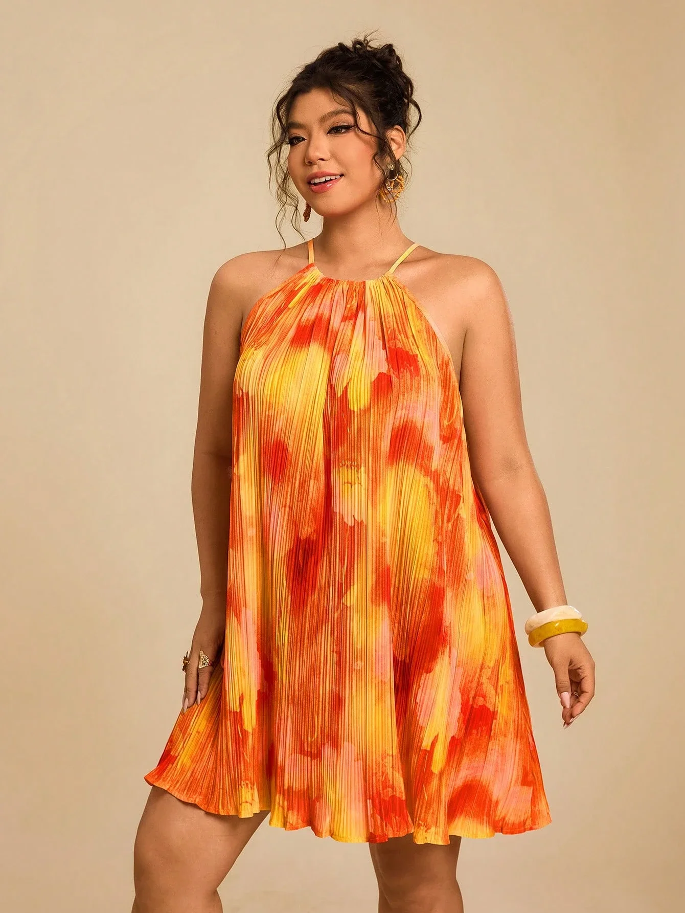 Plus Size Women Summer Beach Tie Dye A-Line Flowy Halter Mini Dress
Plus Size Women Summer Beach Tie Dye A-Line Flowy Halter Mini Dress