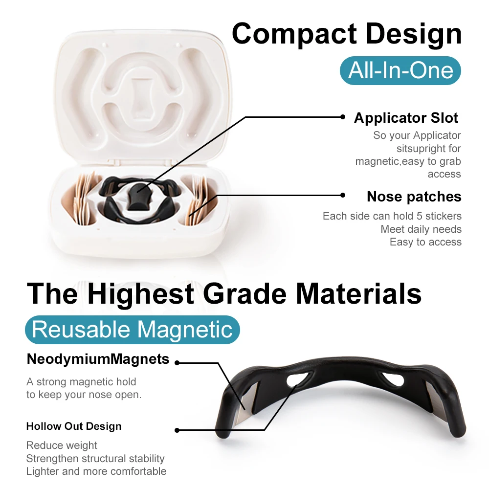 Nasal Dilators Starter Kit Magnetic Strips Intake Breathing Nose Breathe Increase Sports Air Sleep Anti-snoring
Nasal Dilators Starter Kit Magnetic Strips Intake Breathing Nose Breathe Increase Sports Air Sleep Anti-snoring