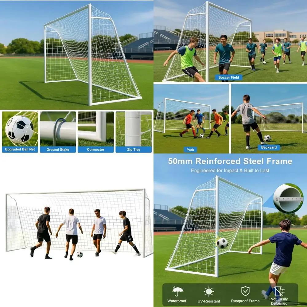 Versatile Soccer Goals: 6x4 to 24x8 for Backyard, Youth & Adult Training
Versatile Soccer Goals: 6x4 to 24x8 for Backyard, Youth & Adult Training