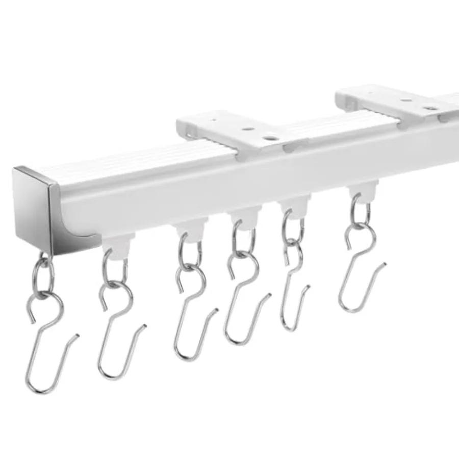 Aluminum Heavy Duty Ceiling Curtain Track, Room Divider Rail System with Silent Rollers, 1.3FT to 12.1FT Adjustable Length for
Aluminum Heavy Duty Ceiling Curtain Track, Room Divider Rail System with Silent Rollers, 1.3FT to 12.1FT Adjustable Length for