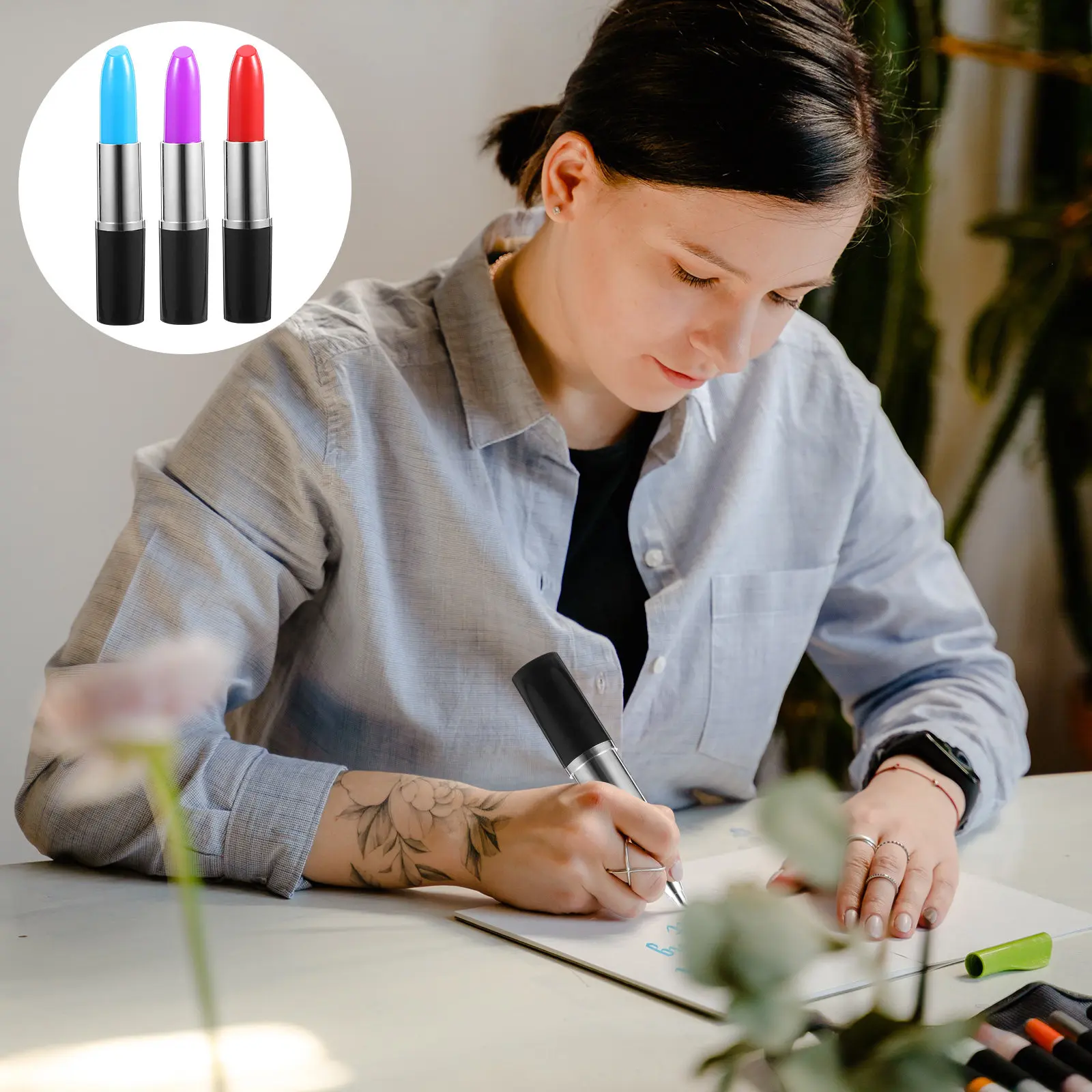 24Pcs Lipstick Ballpoint Pen Creative Smooth Writing Sign Ballpoint Pens Portable Office School Home Random Color
24Pcs Lipstick Ballpoint Pen Creative Smooth Writing Sign Ballpoint Pens Portable Office School Home Random Color