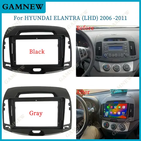 9INCH 2DIN Car Radio Frame For HYUNDAI ELANTRA (LHD) 2006 -2011 Stereo Panel CD Trim Installation Kit Frame Dash Panel