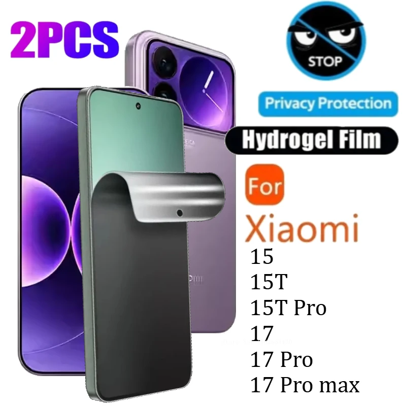 2PCS Full Cover Anti-Spy Hydrogel Film for Xiaomi 17 Pro Max 15T Pro Privacy Screen Protector for Xiaomi 17 15 Peep Proof Film
2PCS Full Cover Anti-Spy Hydrogel Film for Xiaomi 17 Pro Max 15T Pro Privacy Screen Protector for Xiaomi 17 15 Peep Proof Film