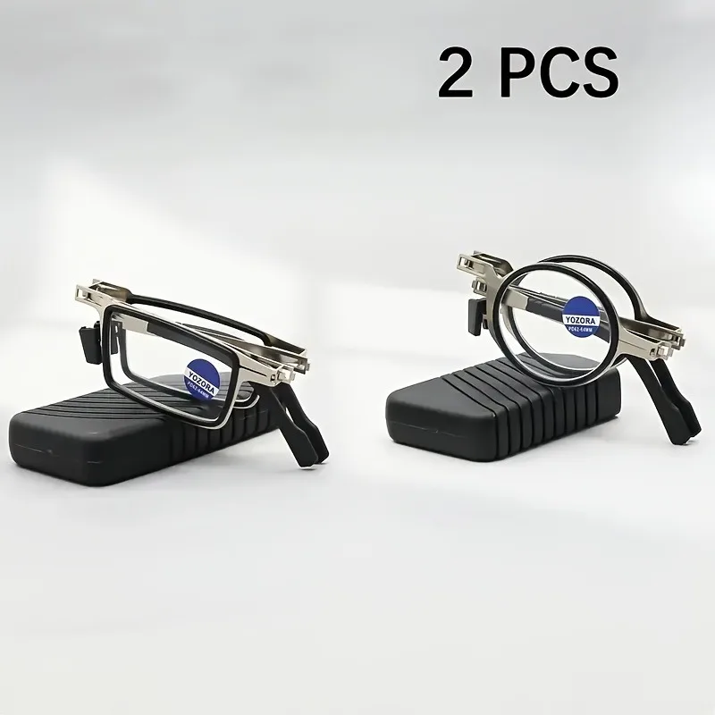 2 Pairs of Portable Folding Reading Glasses Round Rectangular Comfortable High-definition Lightweight Pocket Glasses with Case
2 Pairs of Portable Folding Reading Glasses Round Rectangular Comfortable High-definition Lightweight Pocket Glasses with Case