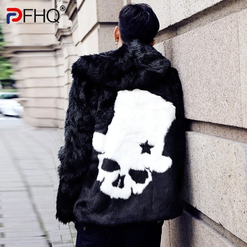 PFHQ Men's Faux Fur Coat Tide Skull Pattern Hooded Jackets Personality Plush Cotton Warm Outdoor Advanced Autumn Winter 21Z2162
PFHQ Men's Faux Fur Coat Tide Skull Pattern Hooded Jackets Personality Plush Cotton Warm Outdoor Advanced Autumn Winter 21Z2162