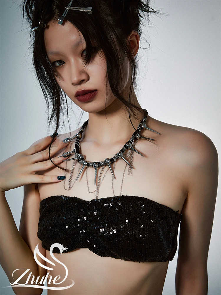 ZHUHE Stud Tassel Collar Is A Party Gift For Female Punk Style Copper Alloy Jewelry
ZHUHE Stud Tassel Collar Is A Party Gift For Female Punk Style Copper Alloy Jewelry