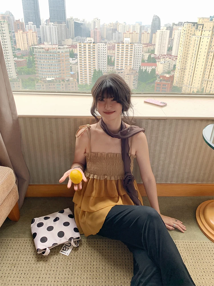 MOWENTI ретро лоскутный оранжевый женский пышный жилет на бретельках, уличная одежда, лето 2025 г., свободный крой для поездок на работу
MOWENTI ретро лоскутный оранжевый женский пышный жилет на бретельках, уличная одежда, лето 2025 г., свободный крой для поездок на работу