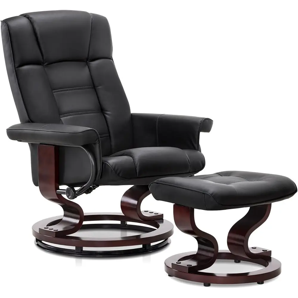 Black Manual Swivel Recliner and Ottoman Set for Small Spaces - Ideal for Living Rooms, Bedrooms, and Offices
Black Manual Swivel Recliner and Ottoman Set for Small Spaces - Ideal for Living Rooms, Bedrooms, and Offices