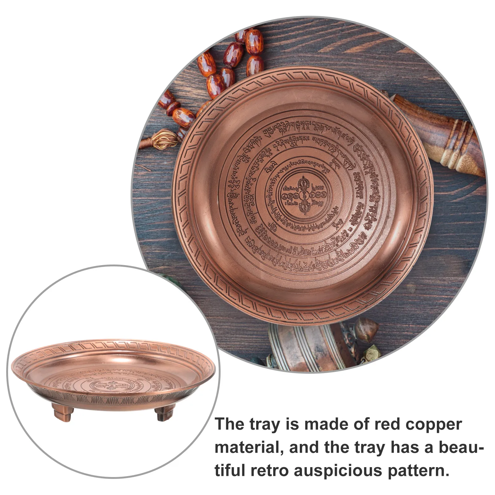 Retro Copper Offering Plate for Worship Ceremonies rituals Gorgeous Metal Tray Temple Dish Decorative Trays Fine Craftsmanship
Retro Copper Offering Plate for Worship Ceremonies rituals Gorgeous Metal Tray Temple Dish Decorative Trays Fine Craftsmanship