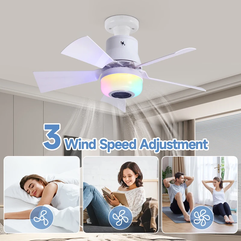RGB Smart 4 in 1 E27 Ceiling Fan Light with Remote 3 Speed Fan 5 Speed Speaker Dimming Mode for Bar Home Party Lighting Decor
RGB Smart 4 in 1 E27 Ceiling Fan Light with Remote 3 Speed Fan 5 Speed Speaker Dimming Mode for Bar Home Party Lighting Decor