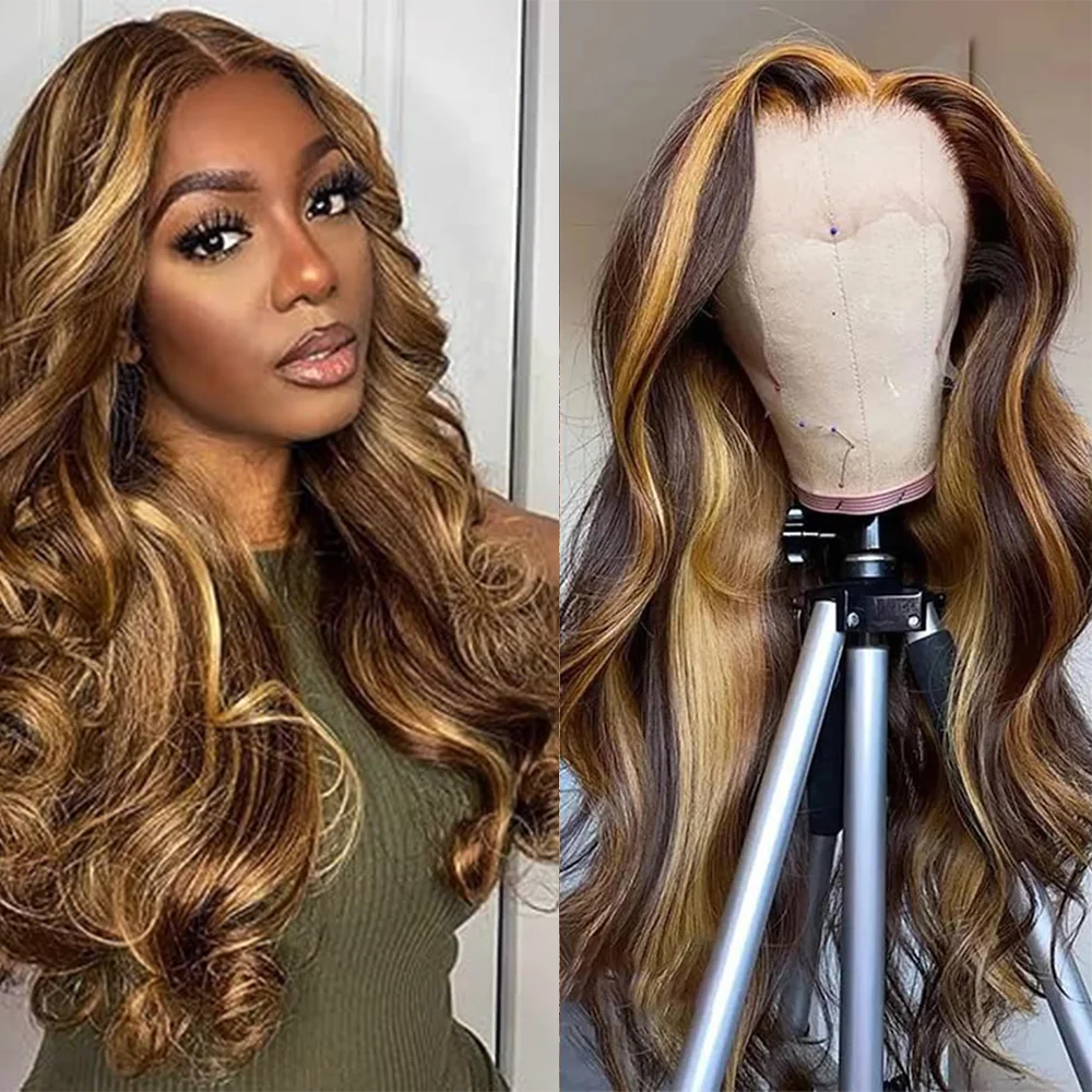 36 Inch HD Highlight Body Wave Wigs Human Hair P4/27 Human Hair Wig13x6 Lace Frontal Wig Colored Human Hair 200% For Women 
36 Inch HD Highlight Body Wave Wigs Human Hair P4/27 Human Hair Wig13x6 Lace Frontal Wig Colored Human Hair 200% For Women
