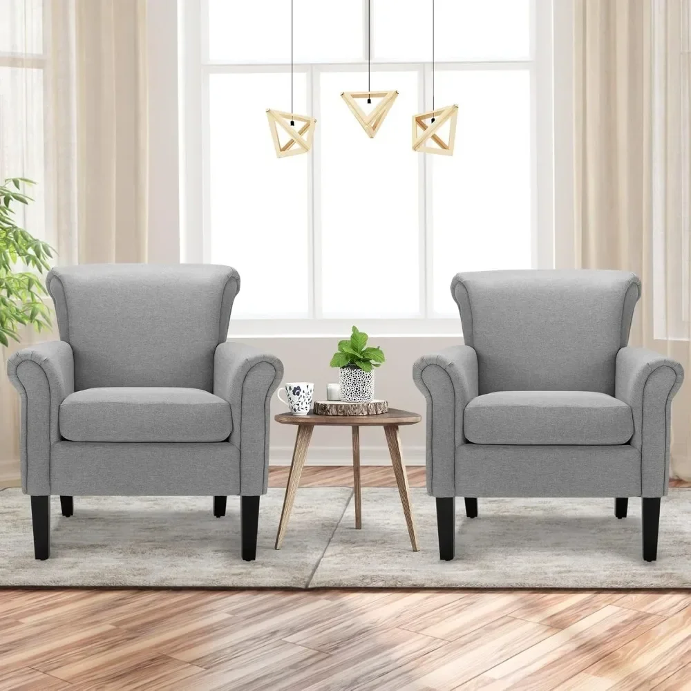 Living Room Chair Set of 2 W/Adjustable Foot Pads, Overstuffed Backrest, Single Sofa Leisure Chair W/Soft Cushion
Living Room Chair Set of 2 W/Adjustable Foot Pads, Overstuffed Backrest, Single Sofa Leisure Chair W/Soft Cushion